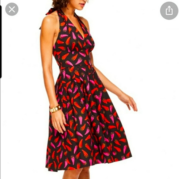 Kate Spade BNWOT Chilli pepper halter dress - Picture 1 of 7